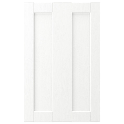 ENKÖPING 2-p door f corner base cabinet set, white wood effect, 25x80 cm