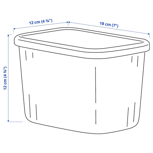 RYKTA Storage box with lid, transparent, 12x18x12 cm/1.5 l