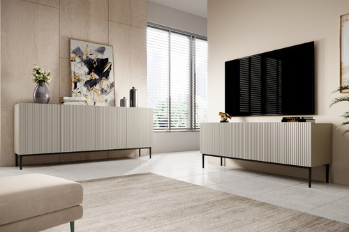 TV Cabinet Nicole 150 cm, cashmere/black legs