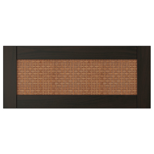 STUDSVIKEN Drawer front, dark brown/woven poplar, 60x26 cm