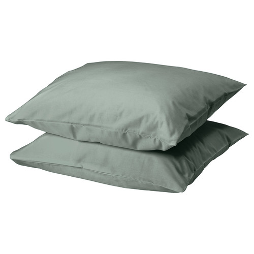 DVALA Pillowcase, grey-green, 50x60 cm, 2 pack