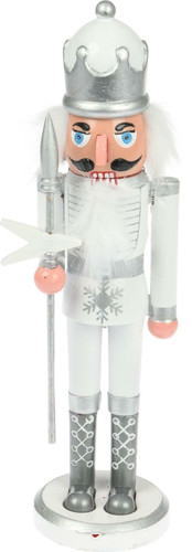 Nutcracker Christmas Decoration 28cm, white, crown