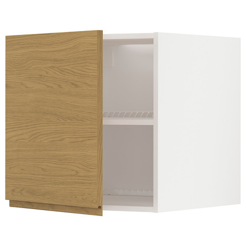 METOD Top cabinet for fridge/freezer, white/Voxtorp oak effect, 60x60 cm