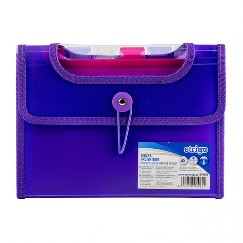 Document Folder with 12 Pockets A5 30mm, purple