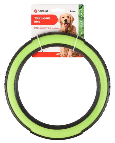 Flamingo Livia Ring Dog Toy 24cm, green-black