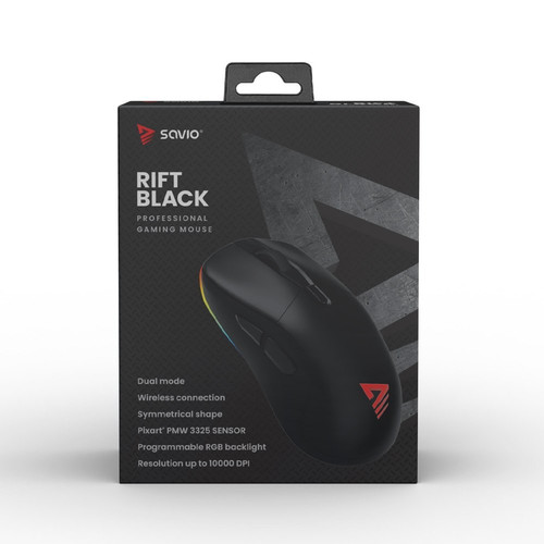 Savio Optical Wireless Gaming Mouse Rift, black