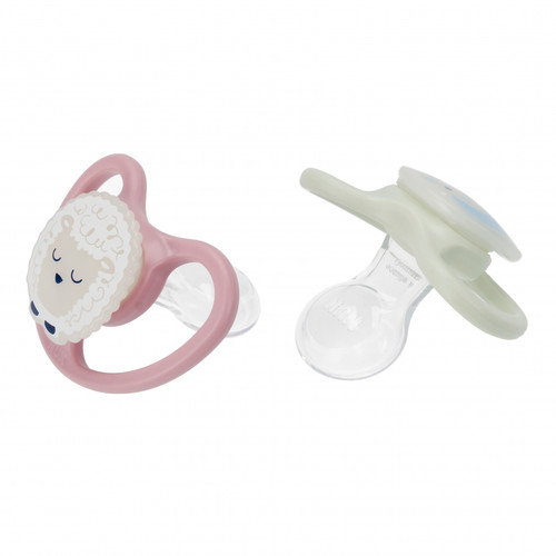 NUK Space Soother Pacifier Night 6-18m 2pcs, lilac/white