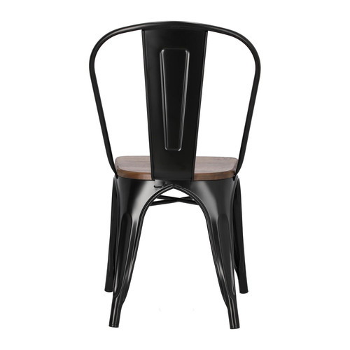 Metal Chair Paris Wood, black