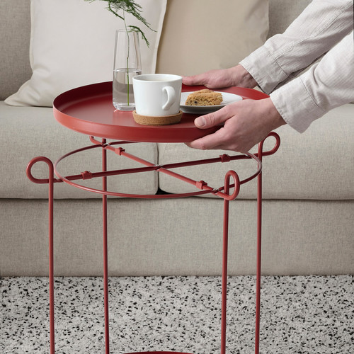 LIVELYCKE Tray table, red, 50 cm