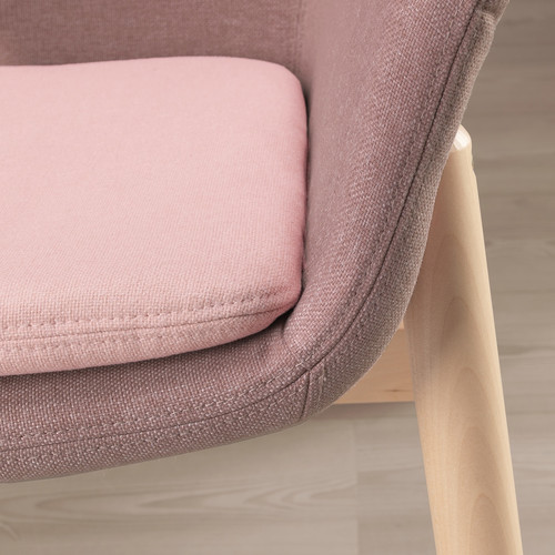 VEDBO High-back armchair, Gunnared light brown-pink