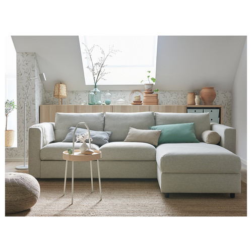 VIMLE 3-seat sofa, with chaise longue/Gunnared beige