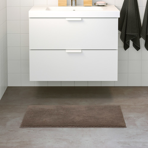 SÖDERSJÖN Bath mat, grey-brown, 50x80 cm