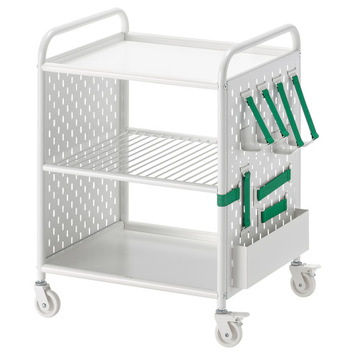 BRÄNNBOLL Shelving unit on castors, white, 56x62 cm