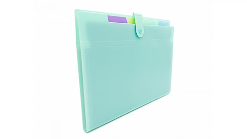 Expanding File Folder with 5 Compartments A4 PP,  pastel green