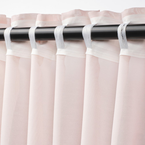 STENFRÖ Sheer curtain, 1 piece, with heading tape/pink, 300x300 cm