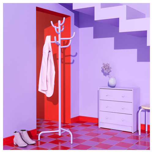 BONDSKÄRET Hat and coat stand, lilac, 175 cm