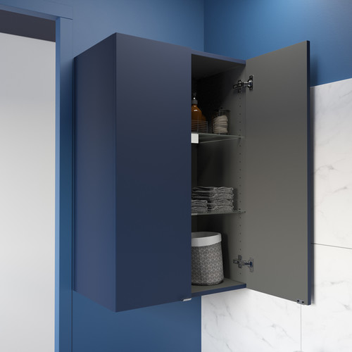 GoodHome Bathroom Wall Cabinet Imandra 60 x 90 x 36 cm, matt dark blue