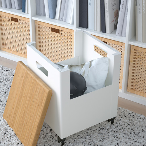 TROTTEN Storage unit on castors, white, 35x47 cm