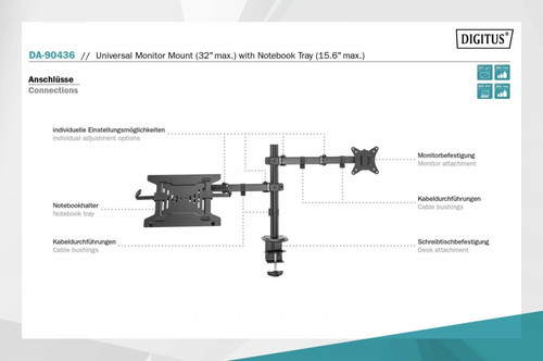 Digitus Monitor Mount 32" 9kg DA-90436