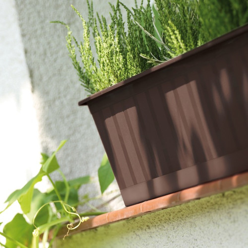 Balcony Plant Pot Box 40 cm, brown
