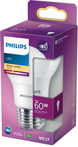 Philips LED Bulb A60 E27 806 lm 2700 K