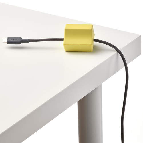 HAVSKÅL 2-piece, USB anchor, black/yellow