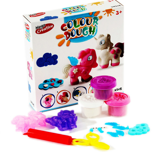 Mega Creative Colour Dough Ponies Playset with Modelling Compound 3+