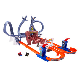 Hot Wheels Racerverse Spider-Man's Web-Slinging Speedway Track Set HPL34 4+