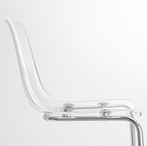 TOBIAS Chair, transparent, chrome-plated