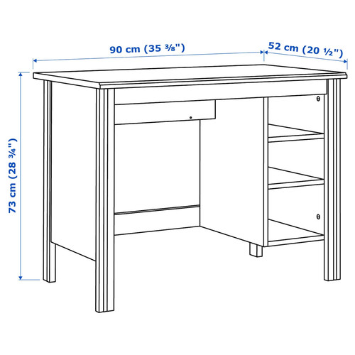 BRUSALI Desk, white, 90x52 cm