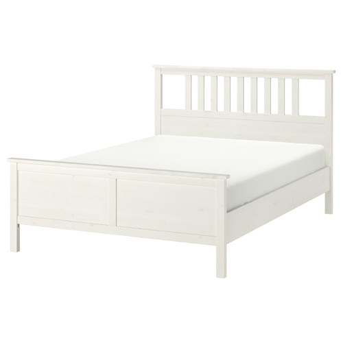 HEMNES Bed frame, white stain, Leirsund, 160x200 cm