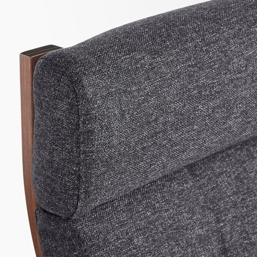 POÄNG Armchair, brown/Gunnared dark grey