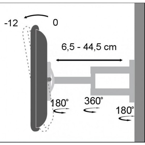 Techly TV Wall Mount 19-37" 25kg 023820, white