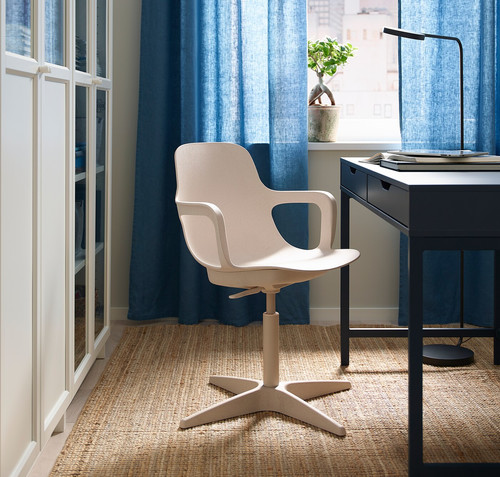 ODGER Swivel chair, white, beige