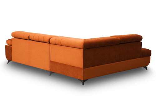 Corner Sofa-Bed Left Dragonis Brick Red/Orange Salvador 14 Agmamito