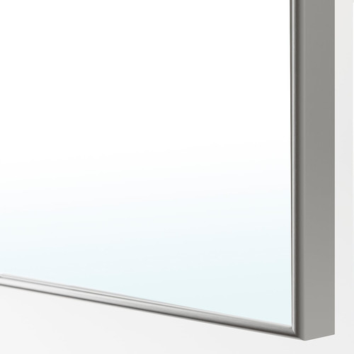 PAX / REINSVOLL/ÅHEIM Wardrobe combination, white/grey-beige mirror glass, 200x60x236 cm