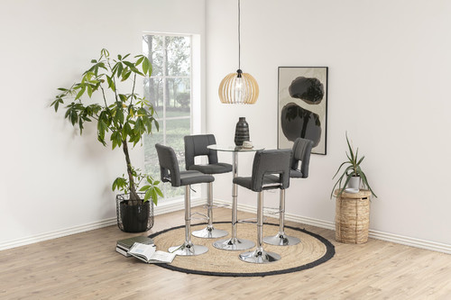 Bar Stool Sylvia, dark grey/brushed metal