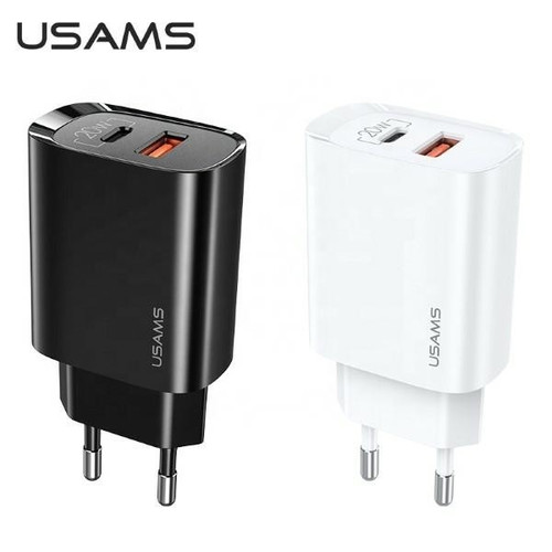 USAMS Phone Charger 1xUSB-C 1xUSB T35 20W PD