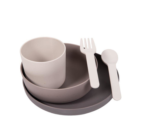 Bo Jungle B-CPLA Biodegradable Children's Tableware Set 5pcs Grey