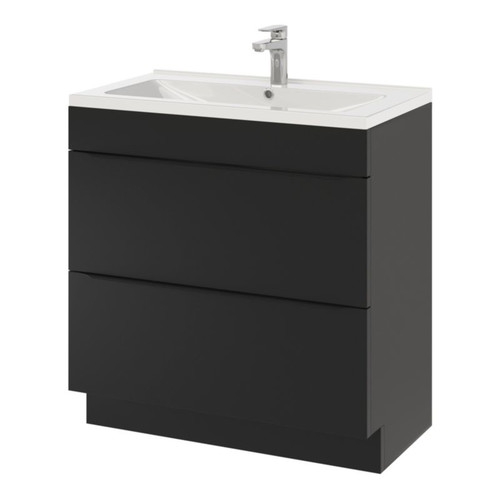 GoodHome Wash-basin Cabinet Imandra 80 cm, matt black