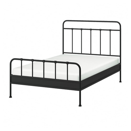 STJÄRNÖ Bed frame, anthracite/Lindbåden, 140x200 cm