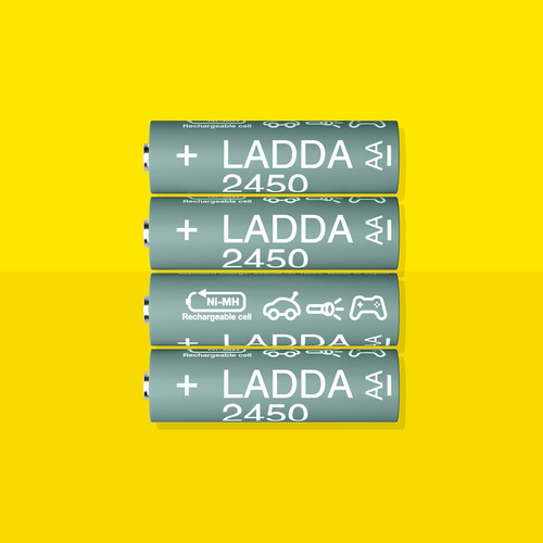 LADDA Rechargeable battery, HR06 AA 1.2V, 2450mAh