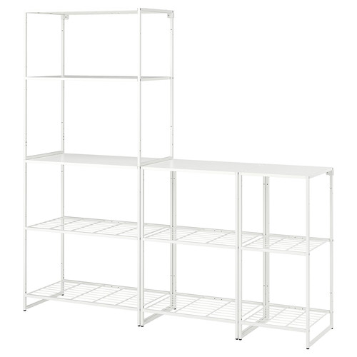 JOSTEIN Shelving unit, in/outdoor/white, 182x40x180 cm