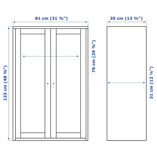 HAVSTA Cabinet, white, 81x35x123 cm