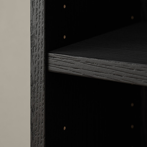 BILLY / OXBERG Bookcase comb w doors, black oak effect, 160x106 cm