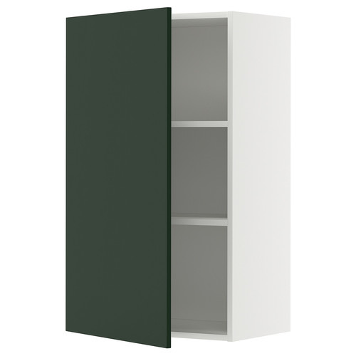 METOD Wall cabinet with shelves, white/Havstorp deep green, 60x100 cm