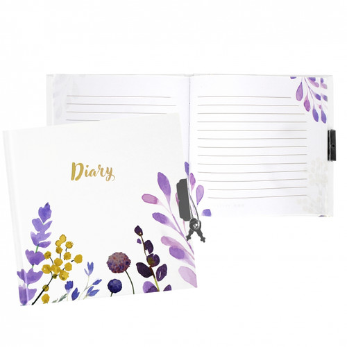 Diary with Padlock Flowers