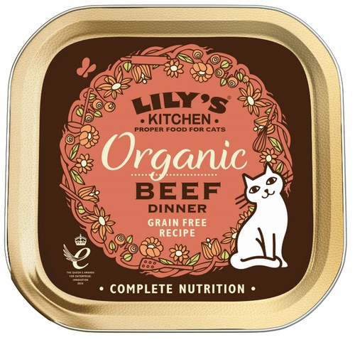 Lily's Kitchen Cat Food Organic Beef Paté/Organic Beef Dinner 85g