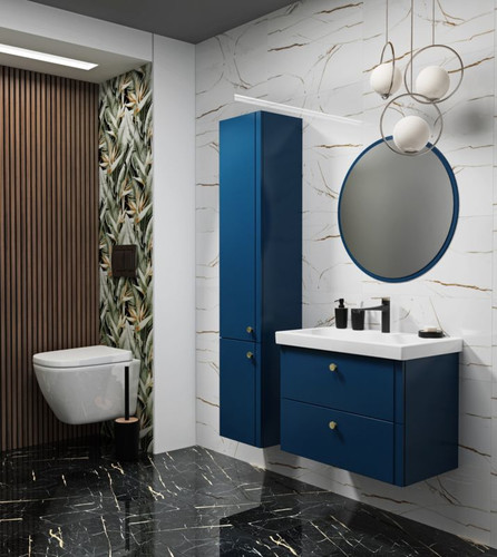 Mirano Bathroom High Wall-mounted Cabinet Azzura 30 cm, navy blue