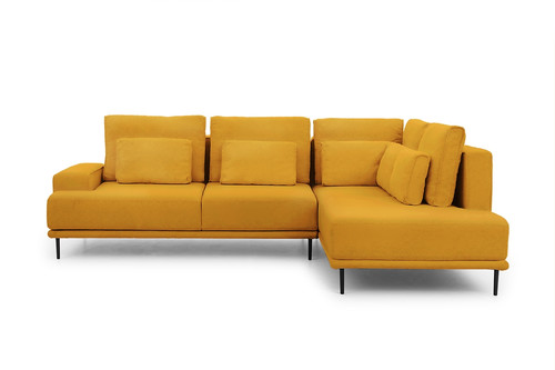 Corner Sofa-Bed Right Nicole L Salvador 10/mustard, black legs